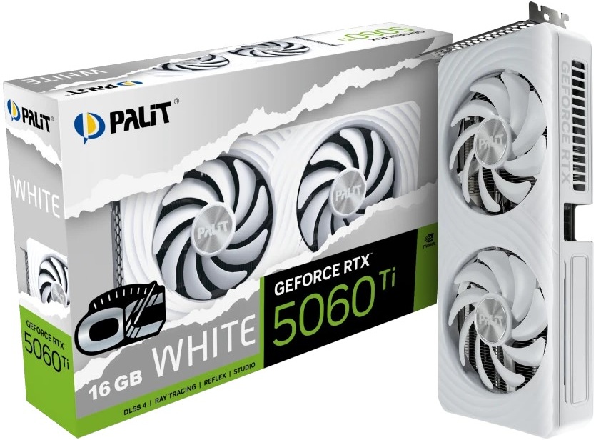 Видеокарта RTX5060Ti 16Gb Palit WHITE OC