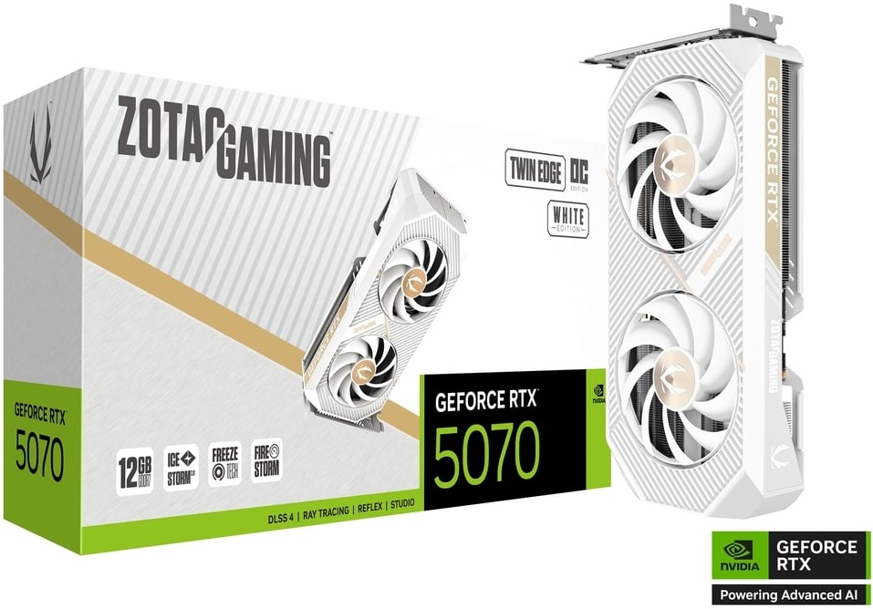Видеокарта RTX5070 12GB Zotac TWIN EDGE OC WHITE ED