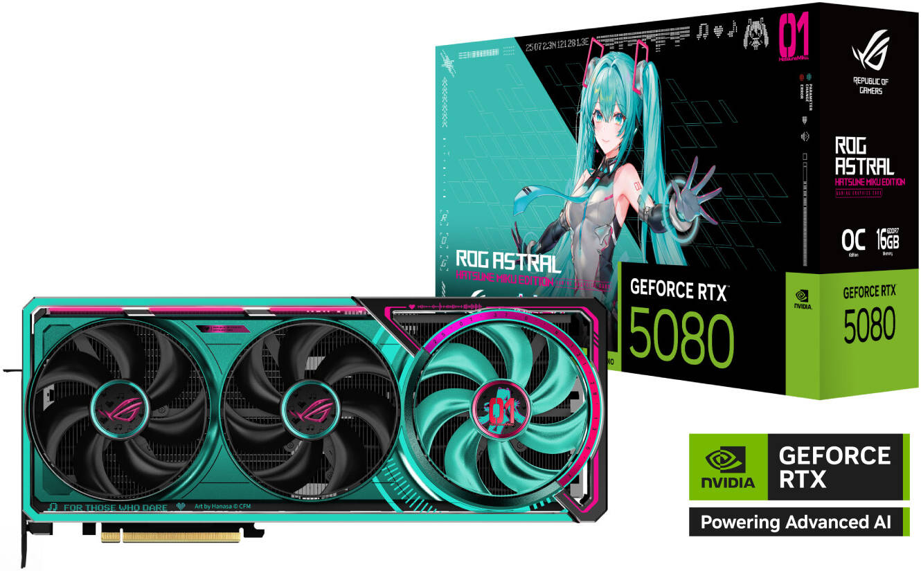 Видеокарта RTX5080 16Gb Asus ROG ASTRAL HATSUNE MIKU EDITION