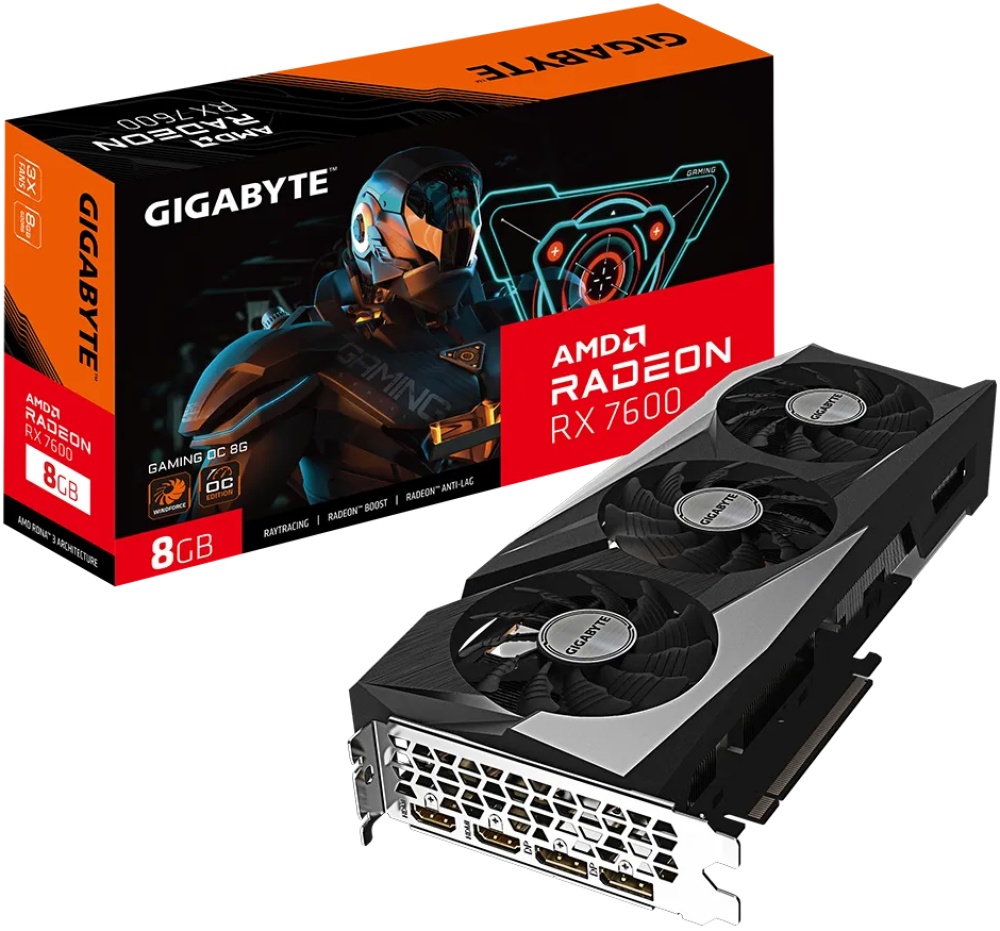 Видеокарта RX7600 8Gb Gigabyte GAMING OC